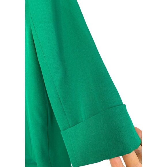 Kasper Women's Green Open-Front Blazer Jacket Size 10 Lined 3/4 Sleeve EUC 7210 - Picture 7 of 8